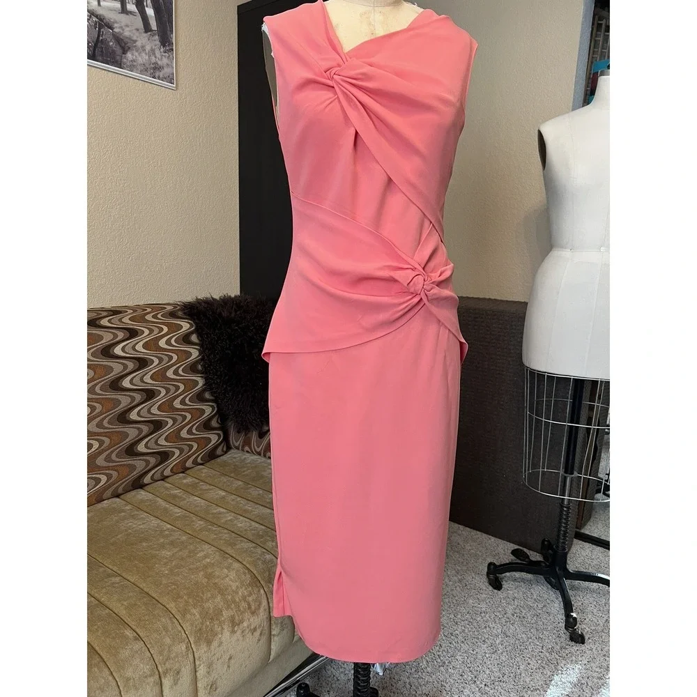 NWT Reiss Coral Body-cone Sleeveless Zip Back‎ Slit Dress US Sz 6 EU Sz 38 $370